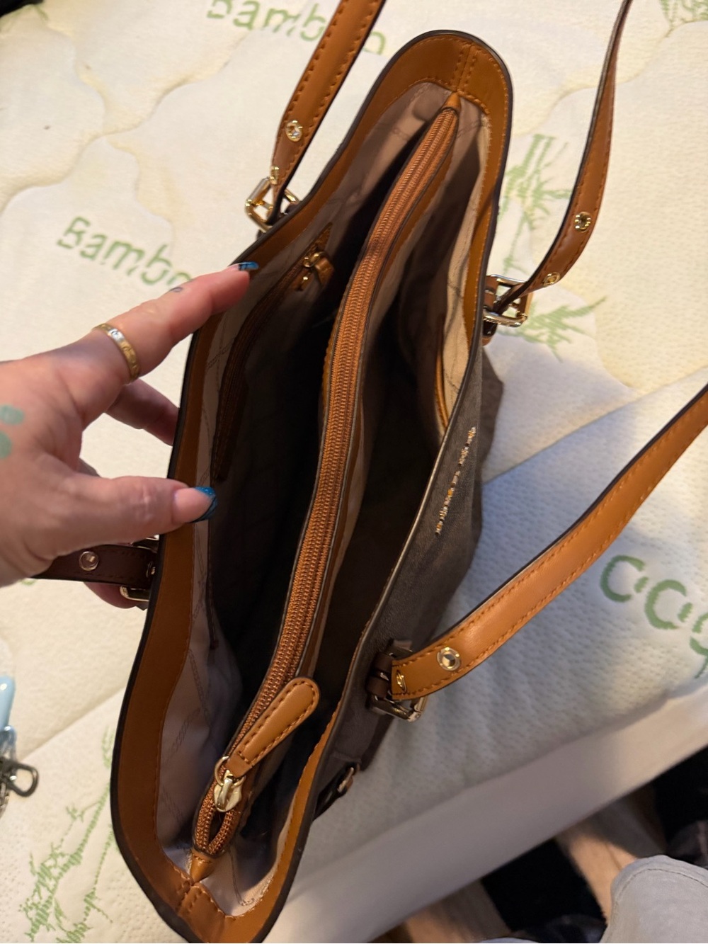 Michael Kors Brown and Tan Shoulder Tote